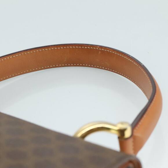 CELINE Macadam Canvas Hand Bag Pvc Leather Brown Gold - Picture 8 of 13